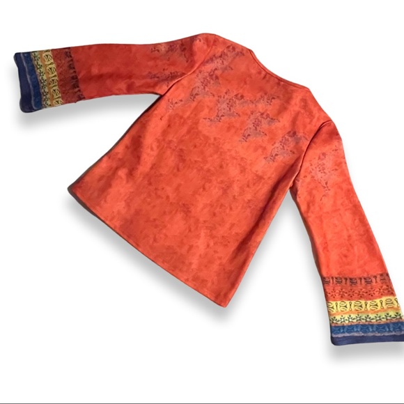 NWOT MISSLOOK Abstract Shapes Art Color Print W/ Long Bell Sleeves Tunic Size L - Picture 10 of 10